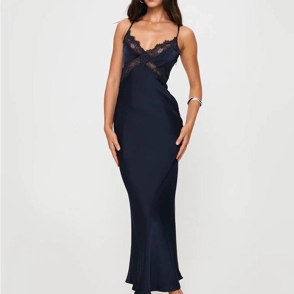 Princess Polly Dresses & Skirts - Princess Polly Treasure Bias Cut Maxi Dress Navy